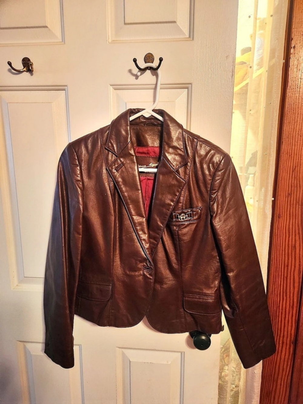 Etienne Aigner Leather Jacket Brown Size 12